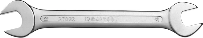 KRAFTOOL 17х19 мм, Cr-V сталь, хромированный, гаечный ключ рожковый 27033-17-19 - фото 137442