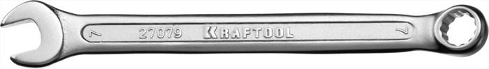 KRAFTOOL 7 мм, Cr-V сталь, хромированный, гаечный ключ комбинированный 27079-07 - фото 137470
