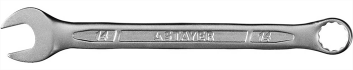 STAYER 14 мм, Cr-V сталь, хромированный, гаечный ключ комбинированный 27081-14 Professional - фото 137574