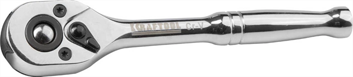KRAFTOOL 1/4", 72 зубца, Cr-V сталь, цельнометаллическая, трещотка для торцовых головок 27793-1/4_z01 - фото 137579