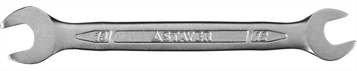 STAYER 12х13 мм, Cr-V сталь, хромированный, гаечный ключ рожковый 27035-12-13 - фото 137586