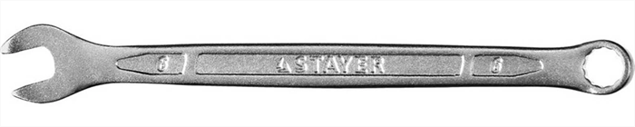 STAYER 6 мм, Cr-V сталь, хромированный, гаечный ключ комбинированный 27081-06 Professional - фото 137625