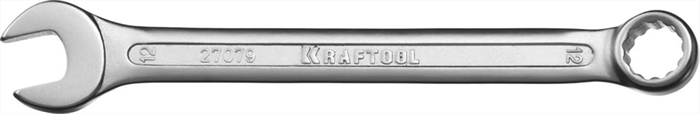 KRAFTOOL 12 мм, Cr-V сталь, хромированный, гаечный ключ комбинированный 27079-12 - фото 137643