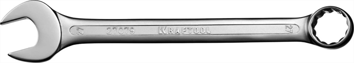 KRAFTOOL 27 мм, Cr-V сталь, хромированный, гаечный ключ комбинированный 27079-27 - фото 137657