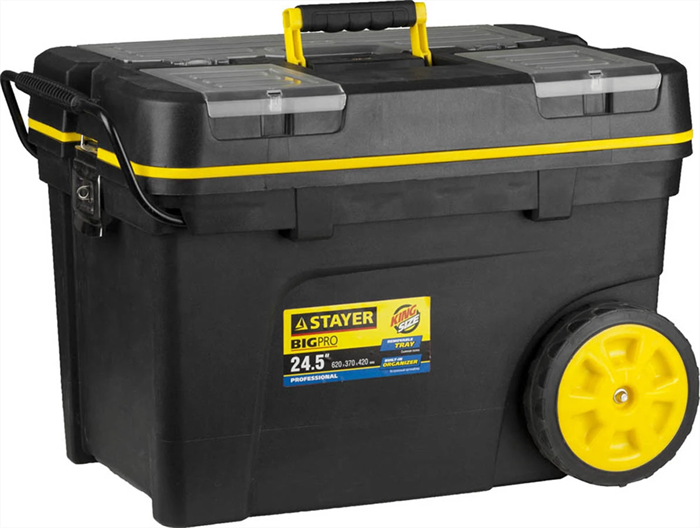 STAYER 620 х 370 х 420 мм (24.5"), пластиковый, ящик-тележка для инструментов BIGPro 38107-24 Professional - фото 137739