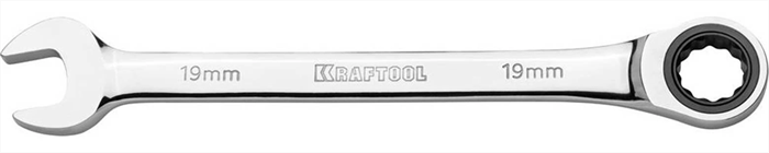 KRAFTOOL 19 мм, трещоточный, комбинированный гаечный ключ 27230-19_z01 - фото 137766