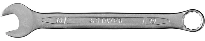 STAYER 19 мм, Cr-V сталь, хромированный, гаечный ключ комбинированный 27081-19 Professional - фото 137799