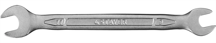 STAYER 9х11 мм, Cr-V сталь, хромированный, гаечный ключ рожковый 27035-09-11 - фото 137850