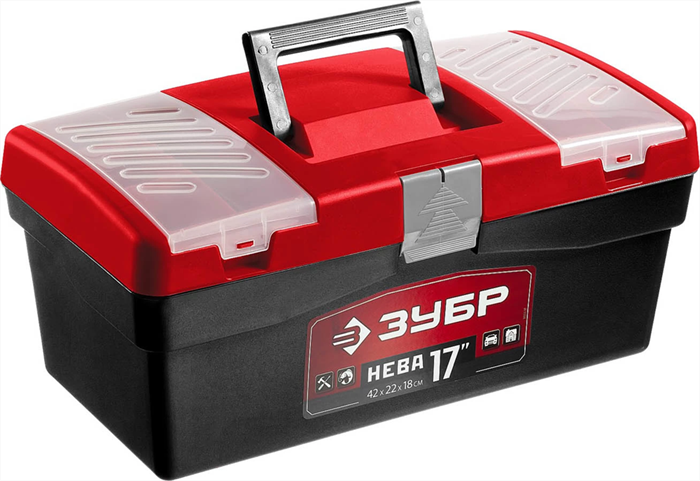 ЗУБР 420 х 220 х 180 мм (17"), пластиковый, ящик для инструмента НЕВА-17 38323-17 - фото 137973