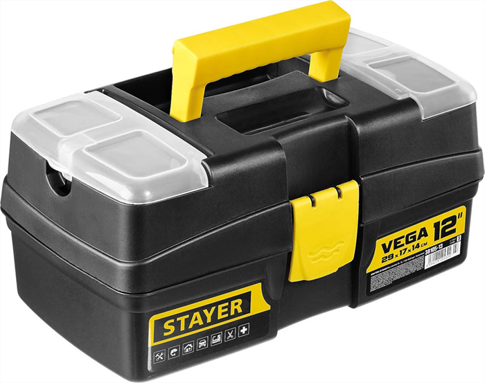 STAYER 290 x 170 x 140 мм (12"), пластиковый, ящик для инструментов VEGA-12 38105-13_z03 - фото 138069