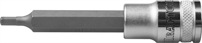 KRAFTOOL 1/2", S2 сталь, H4, сатинированная, торцовая бита-головка удлиненная "INDUSTRIE QUALITAT" 27909-04 - фото 138124
