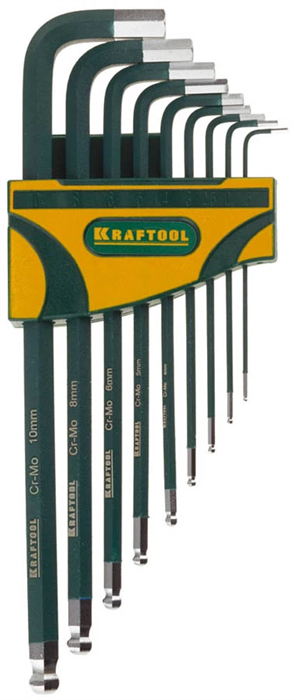 KRAFTOOL 9 шт., ключи имбусовые в наборе HEX INDUSTRIE 27445-H9 - фото 138192