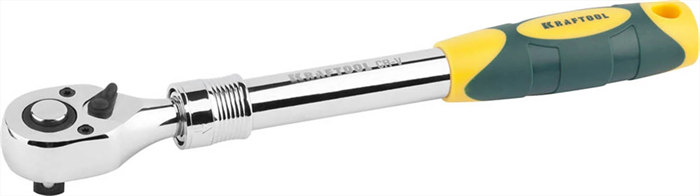 KRAFTOOL 1/2", 72 зубца, Cr-V сталь, трещотка для торцовых головок телескопическая 27798-1/2 - фото 138381