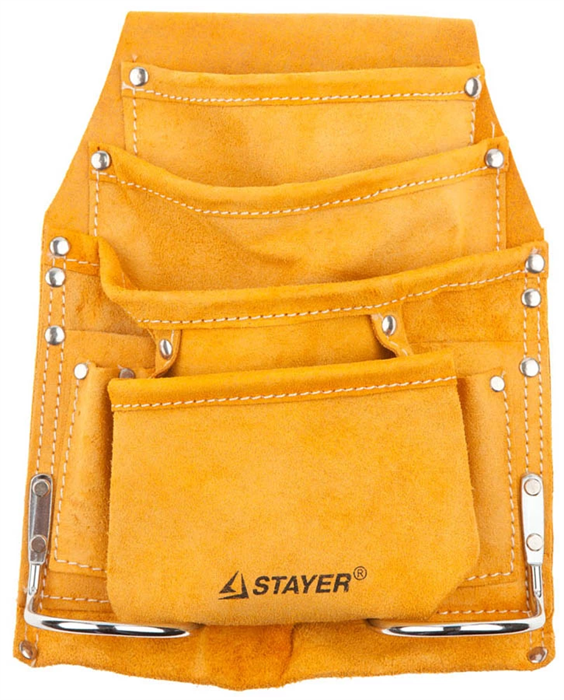 STAYER 8 карманов, кожаная, петля (скоба) для крупного инструмента, сумка поясная для инструментов 38505 - фото 138426