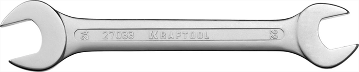 KRAFTOOL 22х24 мм, Cr-V сталь, хромированный, гаечный ключ рожковый 27033-22-24 - фото 138435