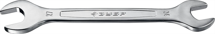 ЗУБР 24х27 мм, Cr-V сталь, хромированный, гаечный ключ рожковый 27010-24-27_z01 - фото 138501