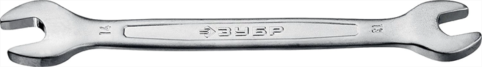 ЗУБР 13х14 мм, Cr-V сталь, хромированный, гаечный ключ рожковый 27010-13-14 - фото 138535