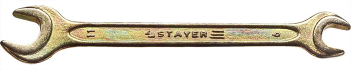 STAYER 9х11 мм, оцинкованный, гаечный ключ рожковый 27038-09-11 - фото 138845