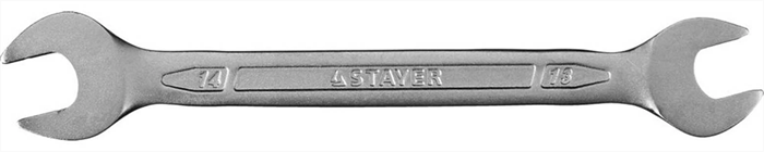 STAYER 13х14 мм, Cr-V сталь, хромированный, гаечный ключ рожковый 27035-13-14 - фото 138919