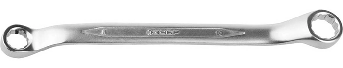 ЗУБР 8 x 10 мм, изогнутый, накидной гаечный ключ 27132-08-10 - фото 138953