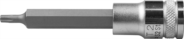 KRAFTOOL 1/2", 100 мм, S2 сталь, Т25, удлиненная, сатинированная, торцовая бита-головка INDUSTRIE QUALITAT 27906-25_z01 - фото 139050