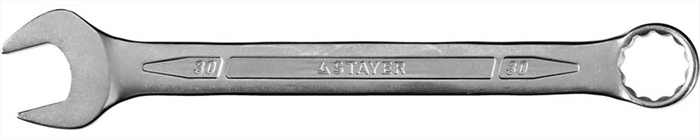 STAYER 30 мм, Cr-V сталь, хромированный, гаечный ключ комбинированный 27081-30 Professional - фото 139065