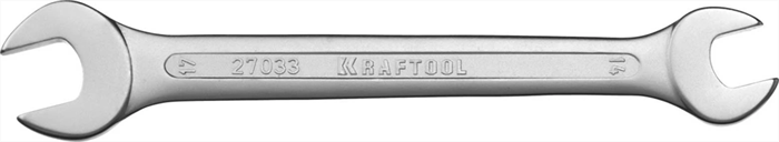 KRAFTOOL 14х17 мм, Cr-V сталь, хромированный, гаечный ключ рожковый 27033-14-17 - фото 139150