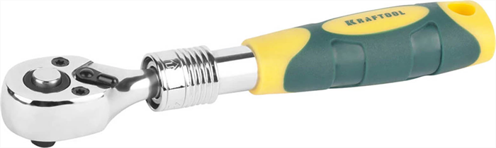 KRAFTOOL 1/4", 72 зубца, Cr-V сталь, трещотка для торцовых головок телескопическая 27798-1/4 - фото 139386