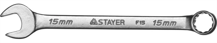 STAYER 15 мм, комбинированный гаечный ключ 27085-15 - фото 139431