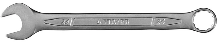 STAYER 24 мм, Cr-V сталь, хромированный, гаечный ключ комбинированный 27081-24 Professional - фото 139476