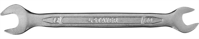 STAYER 10х12 мм, Cr-V сталь, хромированный, гаечный ключ рожковый 27035-10-12 - фото 139488