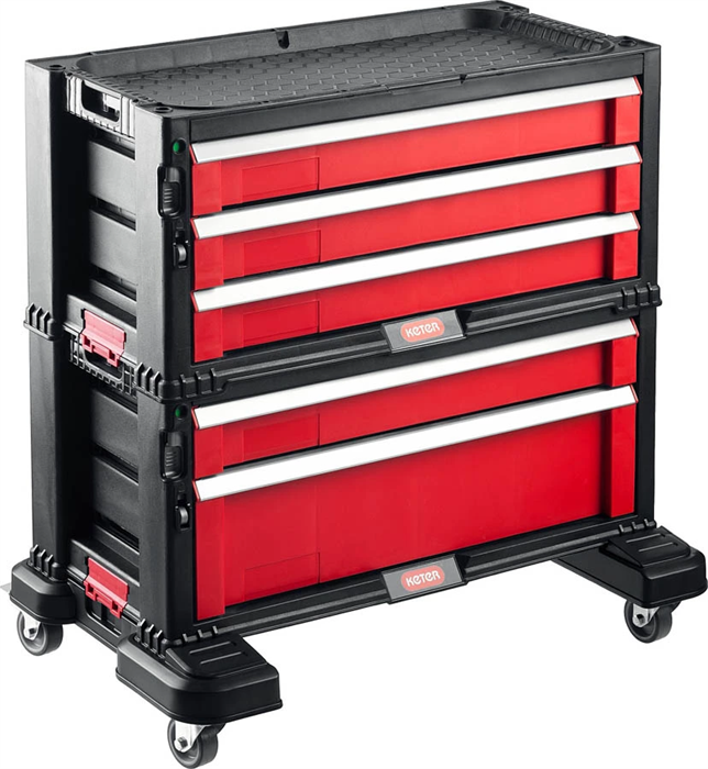 Keter 22", пластиковый, тележка с 5 ящиками DRAWER 2+3 38380-5 - фото 139512