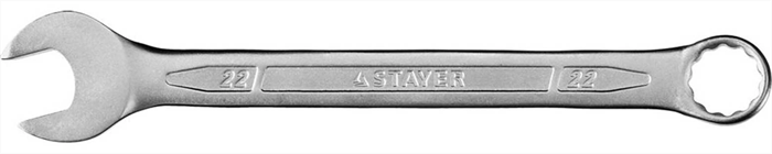STAYER 22 мм, Cr-V сталь, хромированный, гаечный ключ комбинированный 27081-22 Professional - фото 139539