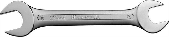 KRAFTOOL 27х30 мм, Cr-V сталь, хромированный, гаечный ключ рожковый 27033-27-30 - фото 139548