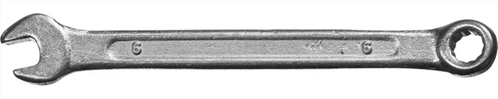 СИБИН 6 мм, оцинкованный, гаечный ключ комбинированный 27089-06 - фото 139620