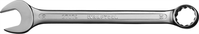 KRAFTOOL 30 мм, Cr-V сталь, хромированный, гаечный ключ комбинированный 27079-30 - фото 139997
