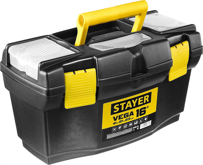 STAYER 410 x 210 x 230 мм (16"), пластиковый, ящик для инструментов VEGA-16 38105-16_z03 - фото 140042