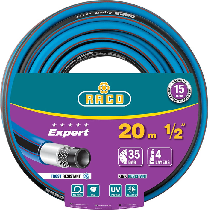 Raco d 1/2" x 20 м, 35 атм., 4-x слойный, армированный, шланг поливочный EXPERT 40302-1/2-20_z01 - фото 142751