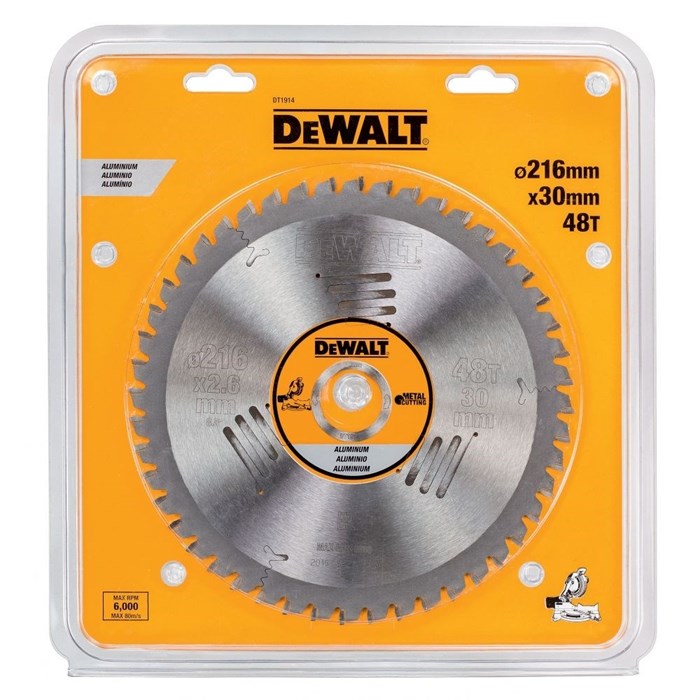 Пильный диск DEWALT EXTREME DT1914, по алюминию 216/30 48 TCG -5° - фото 144139