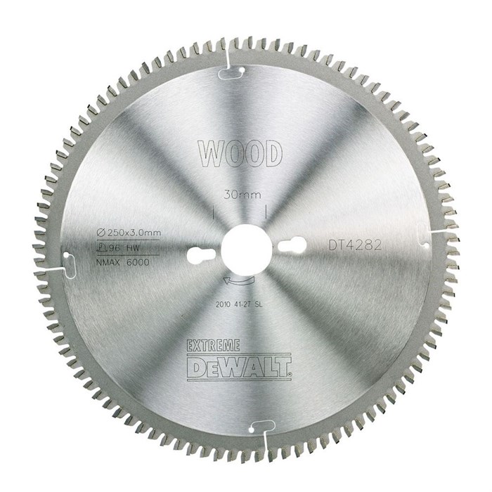 Пильный диск DEWALT EXTREME DT4282, по дереву 250/30, 2.2/3.0, 96 TFZ -5° - фото 144141