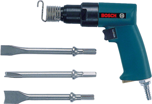 BOSCH Пневматическое зубило + принадлежности в кейсе, пневматический, 0607560501 - фото 23475