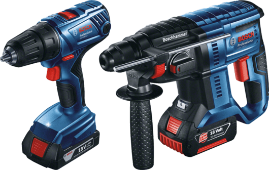 BOSCH дрель-шуруповерт GSR 180-LI + GLI 18V-300, наборы аккумуляторный, 0.601.9F8.103 - фото 23530