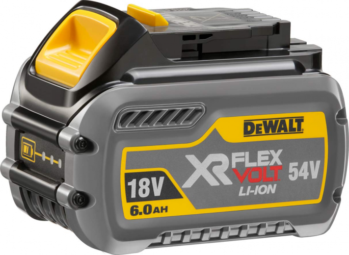 54 В XR FLEXVOLT Li-Ion аккумуляторная батарея, 6.0 Ач (совместима с XR 18.0 В), 0.88 кг DeWalt - фото 28902