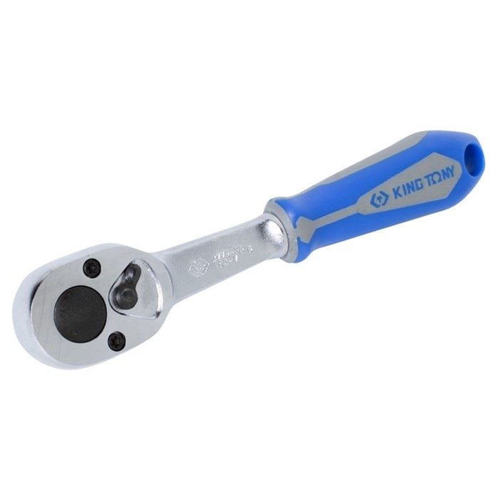 Трещотка 1/4", 140 мм, 24 зубца, флажковая, фиксатор KING TONY 2779-55G - фото 37466