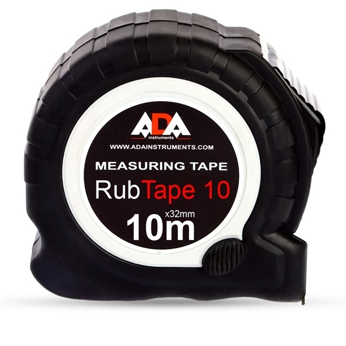 Рулетка ударопрочная ADA RubTape 10 с полимерным покрытием ленты (сталь, с двумя СТОПами, 10 м) - фото 45424