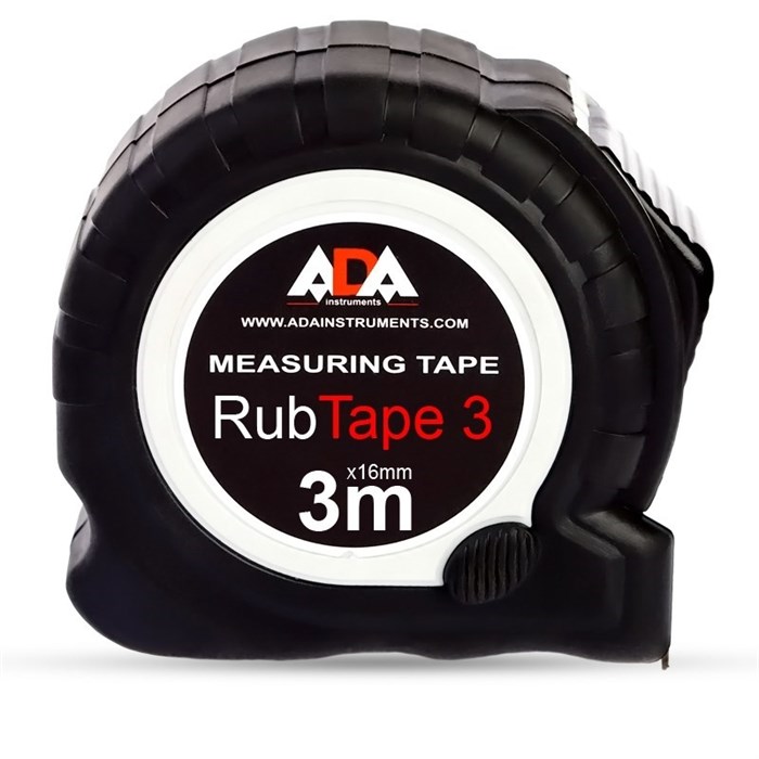 Рулетка ударопрочная ADA RubTape 3 с полимерным покрытием ленты (сталь, с двумя СТОПами, 3 м) - фото 45425