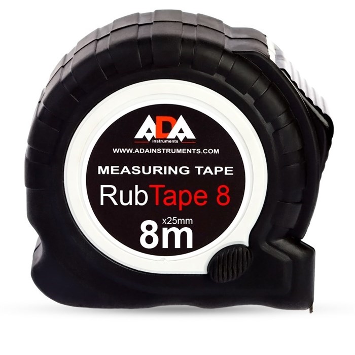 Рулетка ударопрочная ADA RubTape 8 с полимерным покрытием ленты (сталь, с двумя СТОПами, 8 м) - фото 45427