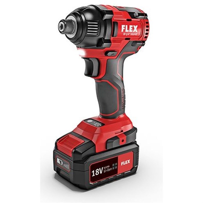 Двухскоростная аккумуляторная ударная дрель-шуруповерт Flex 18,0 В ID 1/4" 18.0-EC/2.5 Set - фото 57720