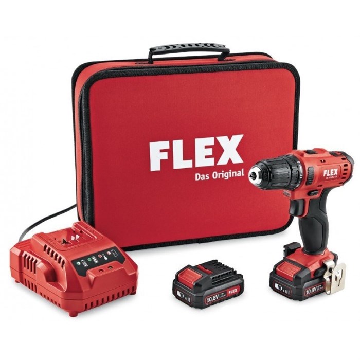 Двухскоростной аккумуляторный шуруповерт Flex DD 2G 10.8-LD/2.5 Set Promo - фото 58154
