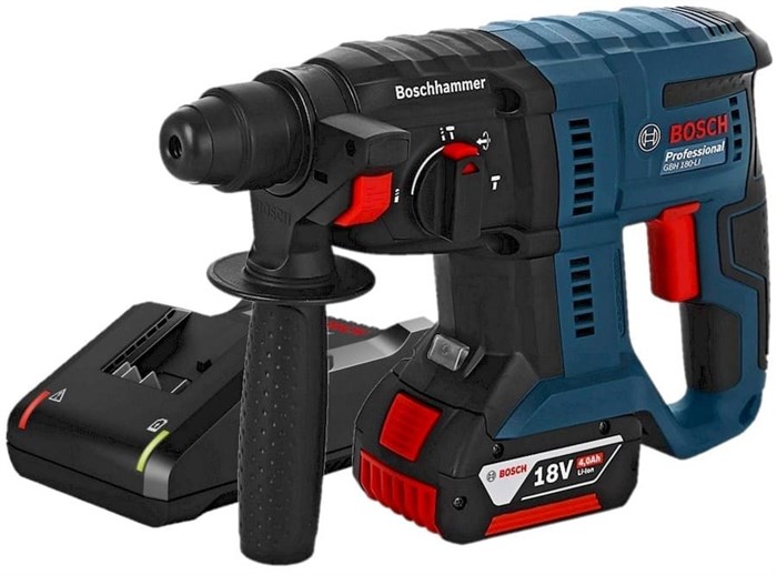 Аккумуляторный перфоратор Bosch GBH 180-LI + GBA 18 В 4.0 Ач + GAL 18V-40 0615990L6J - фото 62048